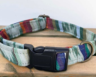 The "Vero"  Boho Stripe Dog Collar by khowl * Hand woven cotton from Guatemala