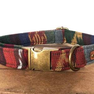 The "Ocala" Striped Boho Ikat Dog Collar * Hand woven cotton from Guatemala