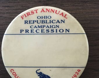 Raro botón de campaña republicana de Ohio