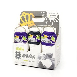 New Baby Dad Gift - 6 Pack of Dribble Shield Burp Cloths in Beer Bottle Carrier - Baby Shower - Dad to be - corporate gifting