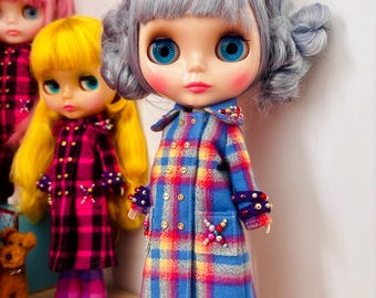 Beaded Back Vent Long Coat for Neo Blythe