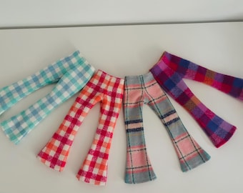 Winter Bell Bottom Checkered Pants