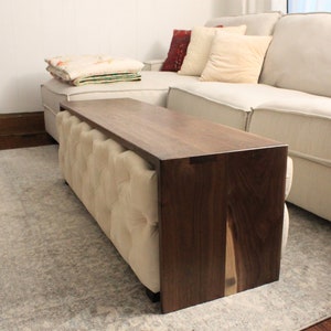 Walnut Ottoman Coffee Table Custom Ottoman Table Large Over Ottoman Table Ottoman Top Etsy