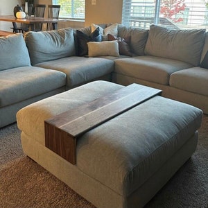 Over Ottoman Cocktail Table or Ottoman Tray in Walnut, Ottoman Table Overlay