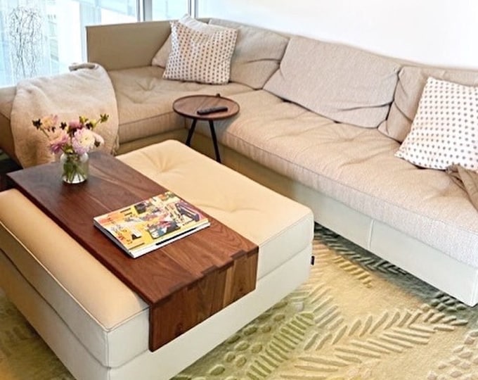 Ottoman Table Top Tray in Walnut, Custom Ottoman Tray, Ottoman Cocktail
