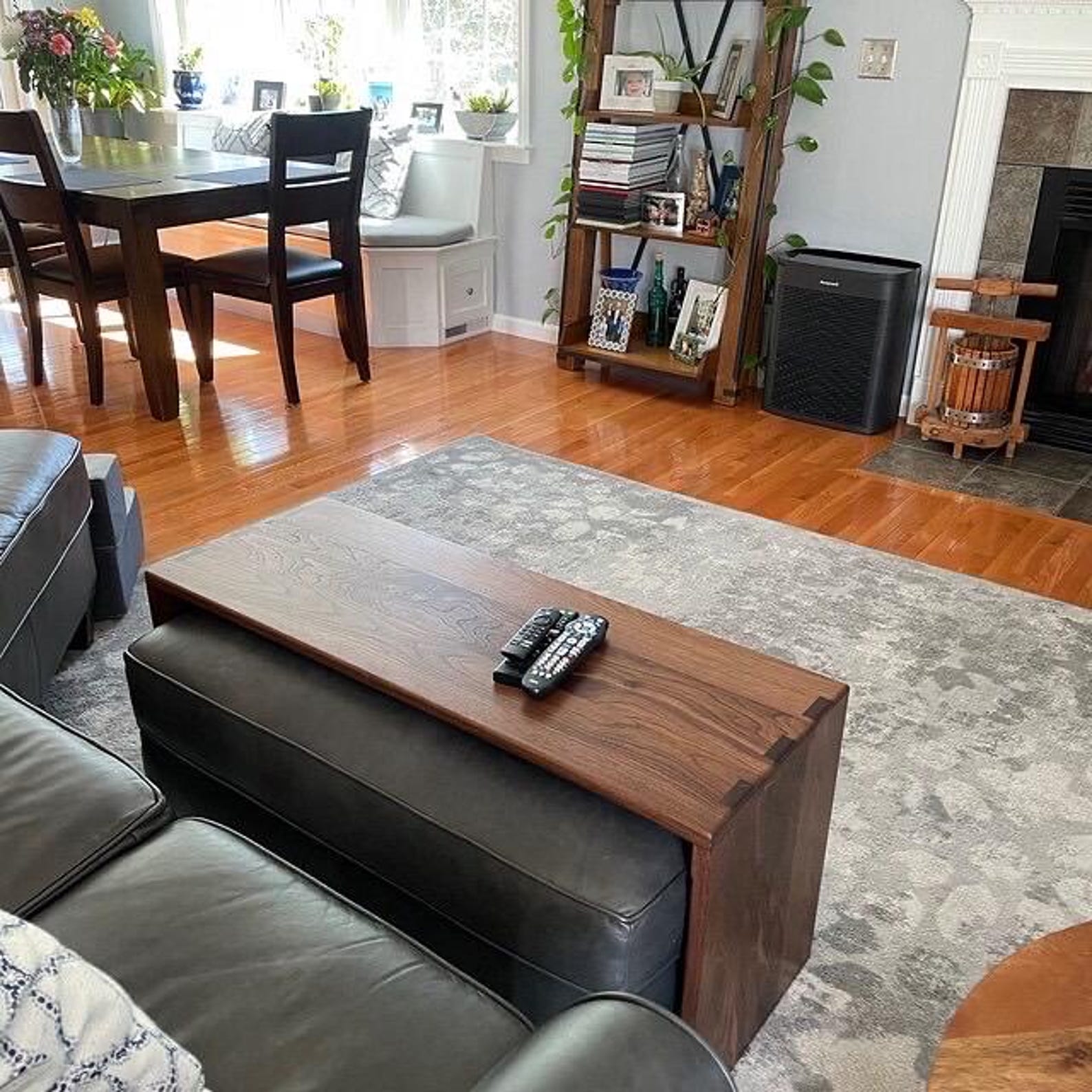 Table Over Footstool Ottoman Table Solid Walnut - Custom Made to Your Ottoman, Ottoman ...
