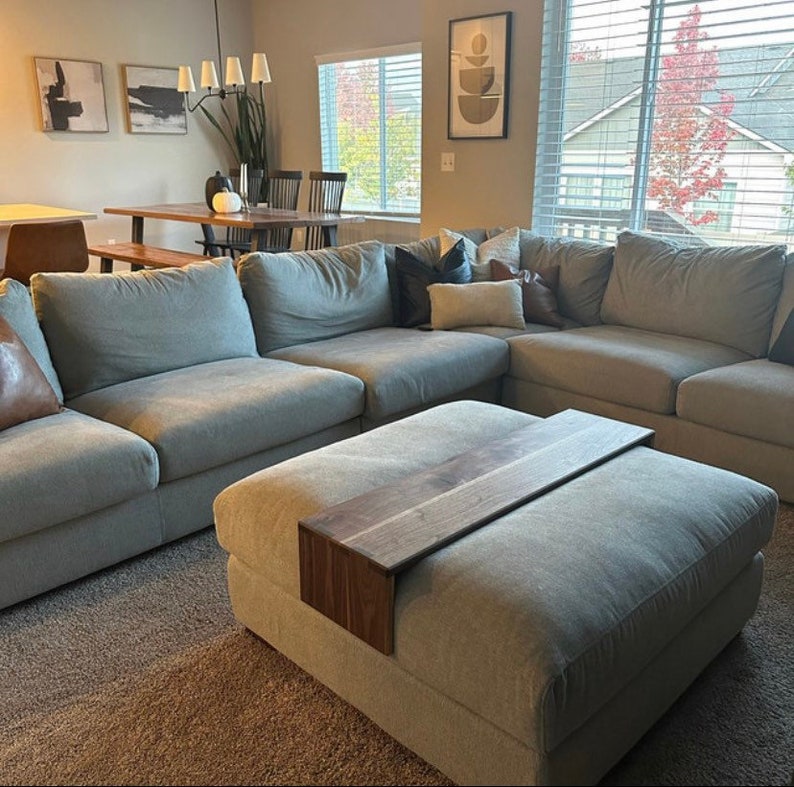 Over Ottoman Cocktail Table or Ottoman Tray in Walnut Ottoman Etsy