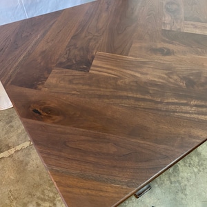 Stunning Herringbone Dining Room Table, Traditional Walnut French Country Dining Table, Trestle Dining Table,