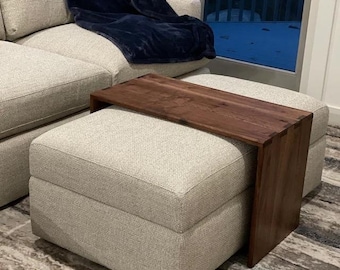 Ottoman Table Solid Walnut - Custom Made To Your Ottoman, Ottoman Coffee Table, Over Ottoman Table Top, Wood Ottoman Table Cover