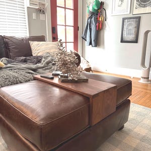 Handmade Walnut Ottoman Tray Table, Wood Ottoman Cover or Topper