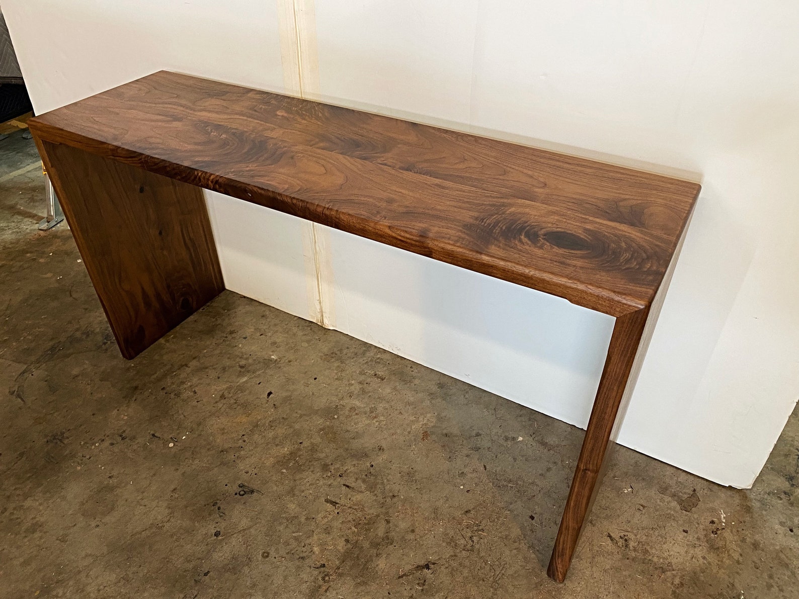 Walnut Waterfall Console Table Walnut Entryway Table Sofa - Etsy