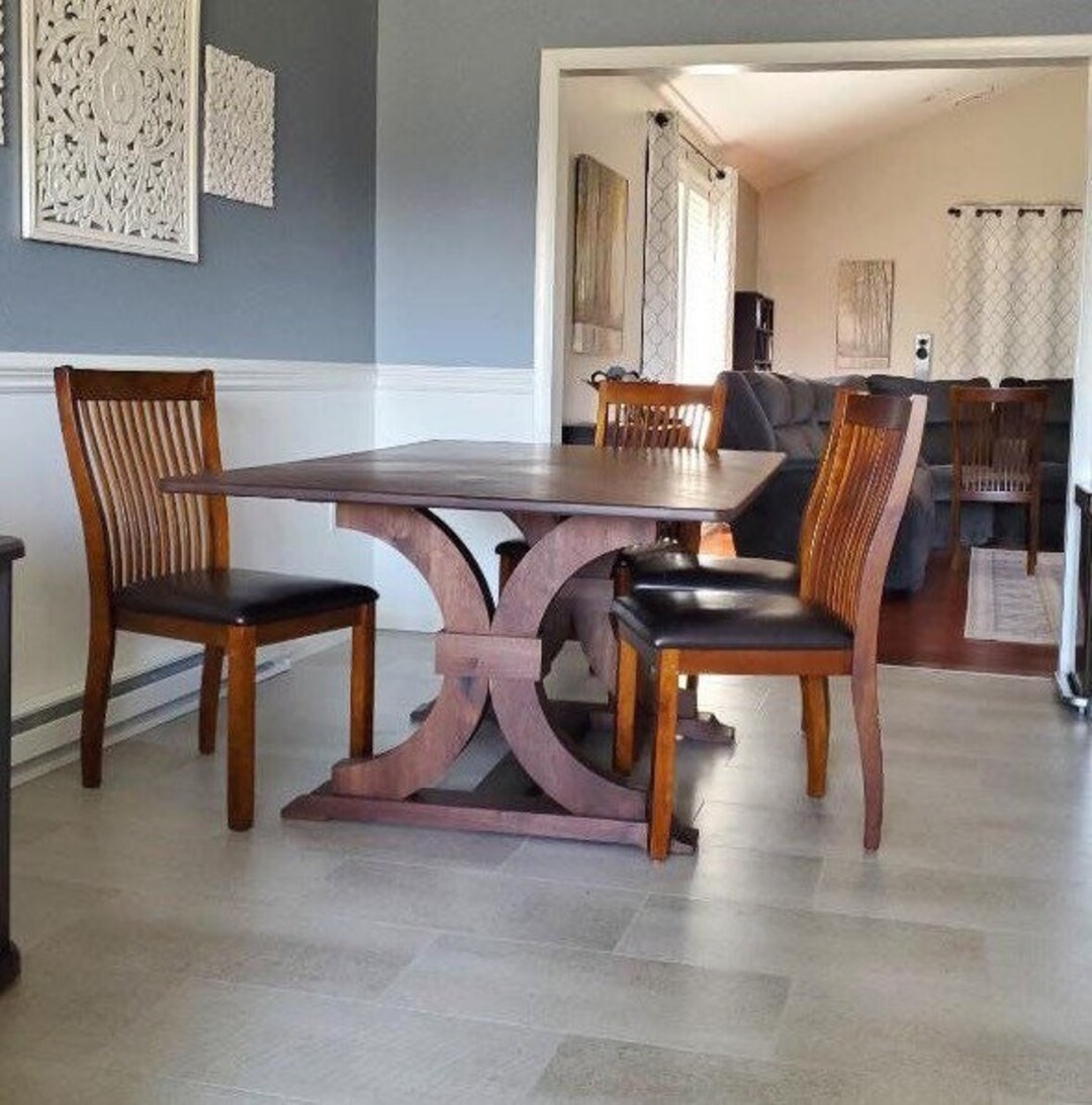 Stunning Herringbone Dining Room Table Traditional Walnut Etsy