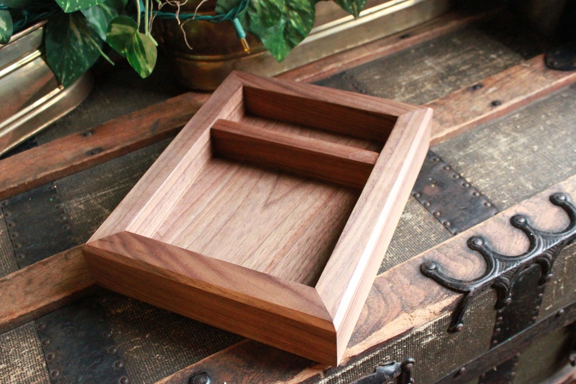 Entryway Key Tray Walnut Organization Tray Etsy