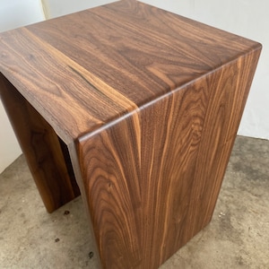 Walnut Waterfall End Table, Waterfall Side Table, Walnut Side Table, MCM End Table, Modern End Table