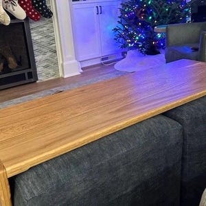 White Oak Ottoman Table Top Tray, Custom Made To Your Ottoman | Ottoman Overlay Table | Fitted Wood Ottoman Cocktail Tray