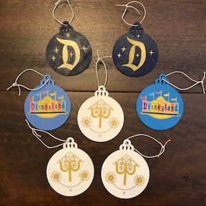 Disneyland Entrance & Disneyland Hotel Sign/It&#39;s a Small World/Disney Inspired Wooden Ornaments