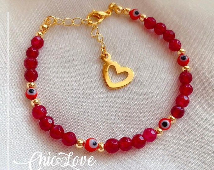 Rooted in Strength – Red Agate & Evil Eye amulet.