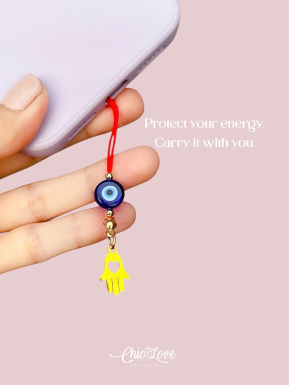 Hamsa & Evil Eye Phone Charm – Carry Protection Everywhere