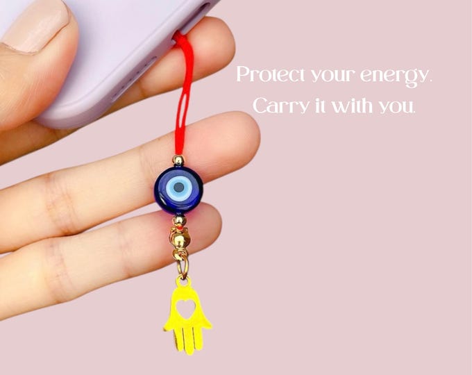 Hamsa & Evil Eye Phone Charm – Carry Protection Everywhere