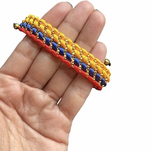 Colombian Flag Bracelet – Woven Colombia Gift | Adjustable Unisex Pride Bracelet