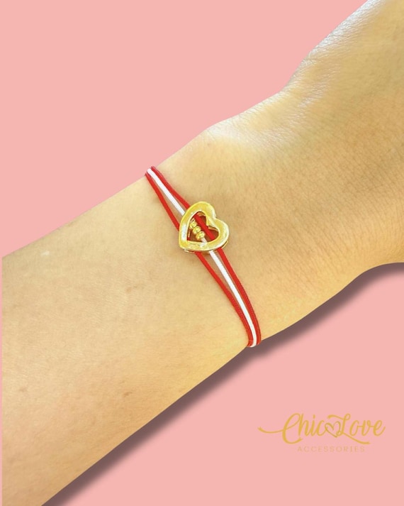 Peru Heart Charm – Symbol of Pride and Love, Red Adjustable Cord Jewelry