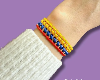 Colombian  Bracelet, Handmade Woven Bracelet, Stainless Steel Chain, Braided Adjustable Jewelry