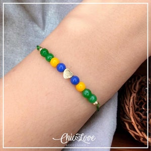 A Heartfelt Tribute to Brazil – Handcrafted Bracelet in the Colors of the Brazilian Flag.