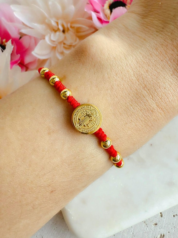 Saint Benedict Red String Bracelet – Your Shield of Protection and Faith.