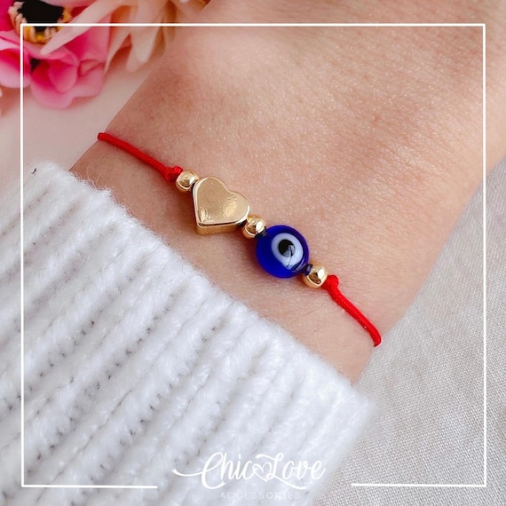 Evil Eye and Heart Bracelet • Spiritual Protection & Love Amulet