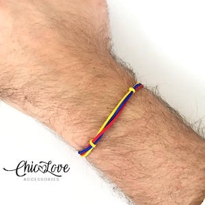 Colombia Flag Bracelet: Nylon Cord Men&#39;s Pulsera