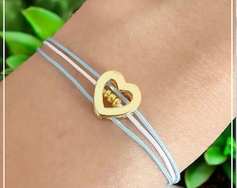Argentina Bracelet: Handmade Cord Bracelet with Heart Charm