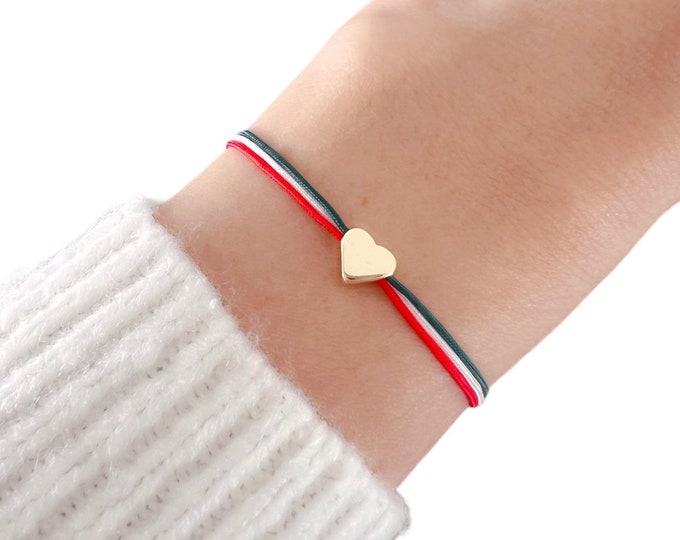 Roots of Mexico – Heart Amulet Bracelet in Flag Colors
