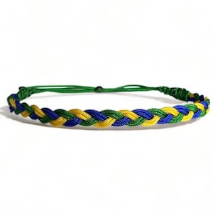 Brazilian flag bracelet, Brazilian Men&#39;s Bracelet, Brazilian Bracelet, Brazil Flag Bracelet, Brazil Colors Friendship Bracelet.