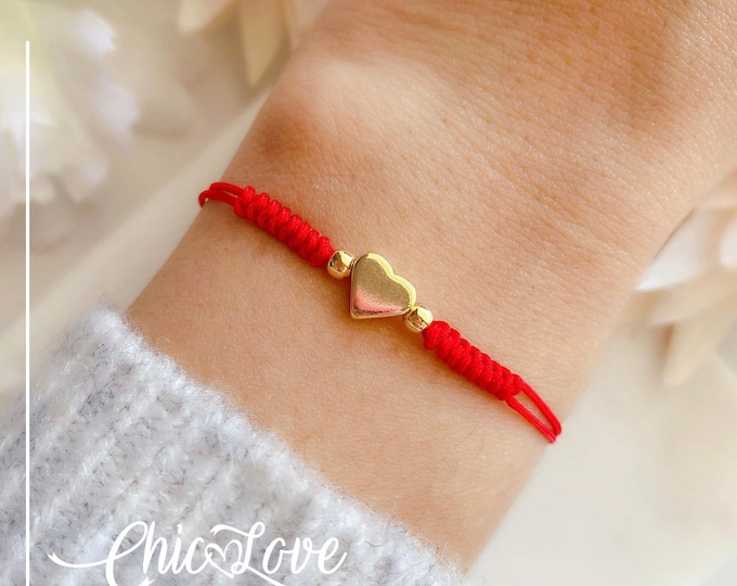 Ref45,Heart Bracelet Best Friend Bracelets, Friendship Bracelet, Red String Bracelet, Red String of Fate, Kabbalah bracelet.