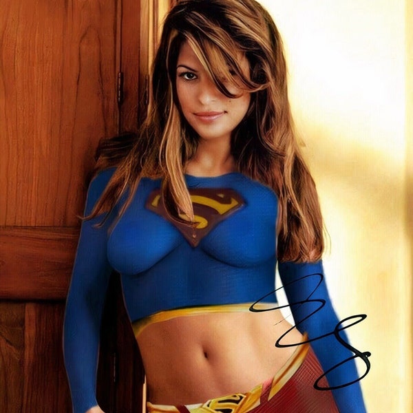 Eva Mendes Signed 8x10 Photo Super Women Fan Art Photo RP