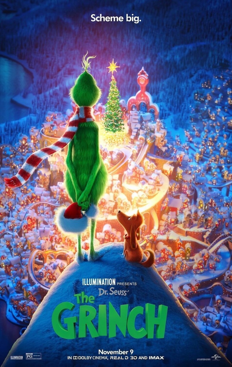 2018 The Grinch Movie Poster Max Cindy Lou Who Whoville image 1