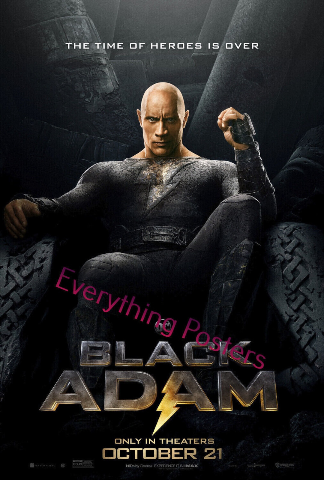 Black Adam 2022 Movie Poster Glossy Finish Dwayne Johnson - Etsy