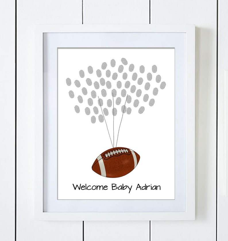 Football Guest Book Alternative for Fingerprints Boy or Girl Baby Shower Birthday Instant Download Digital File Printable