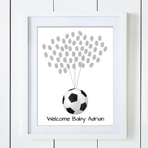 Football Guest Book Alternative for Fingerprints Boy or Girl Baby Shower Birthday Instant Download Digital File Printable