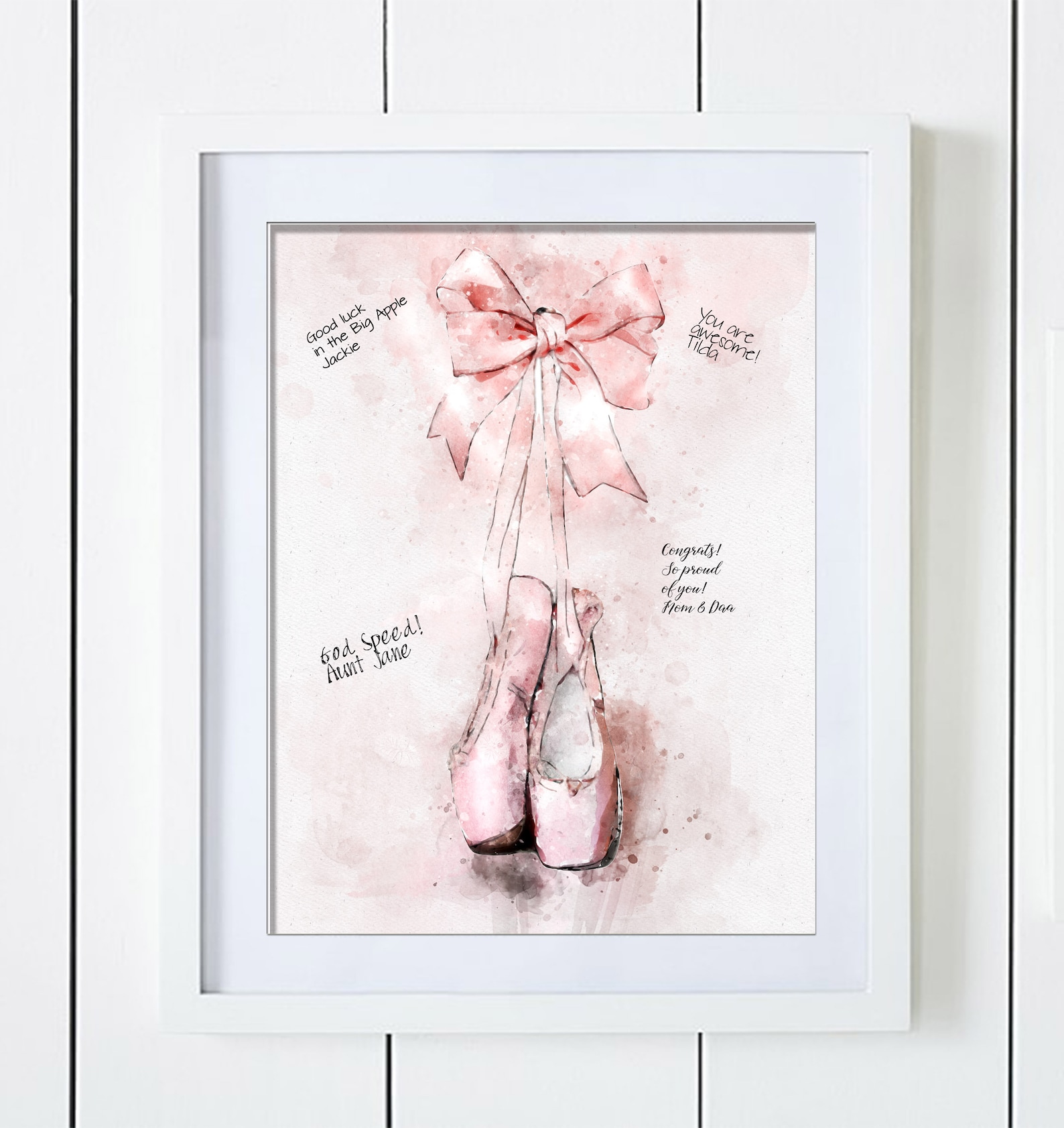 ballet shoes guest book alternative for signatures girl baby shower birthday graduation instant download digital file printable