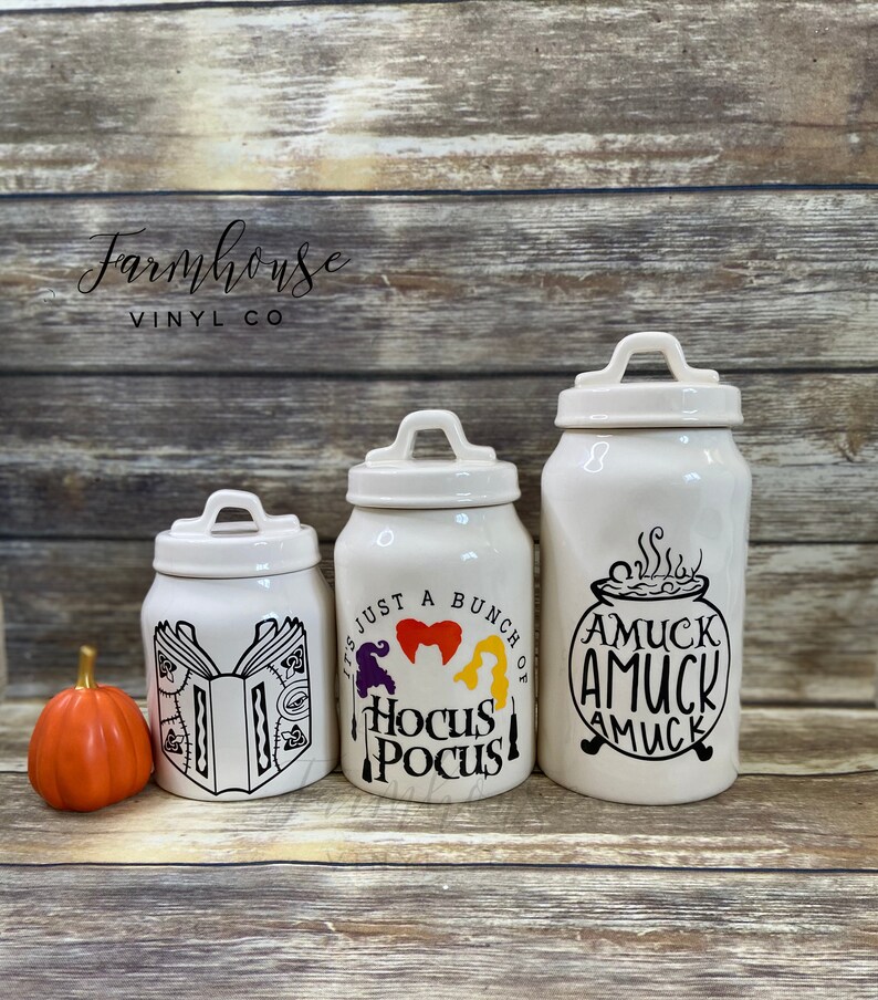 DECAL ONLY Rae Dunn Inspired Hocus Pocus Canister Vinyl Etsy