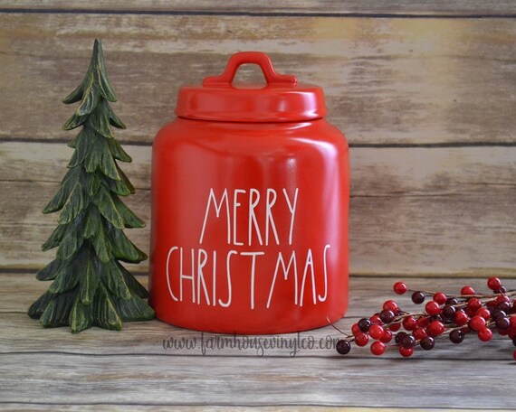 Decal Onlyrae Dunn Inspired Merry Christmas Canister Vinyl Etsy