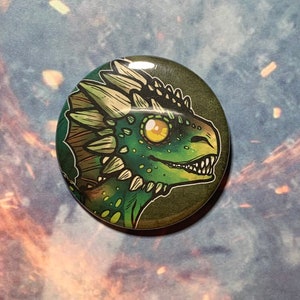 Game of Thrones INSPIRED Dragon Buttons Pins 2.25 Rhaegal (Green)