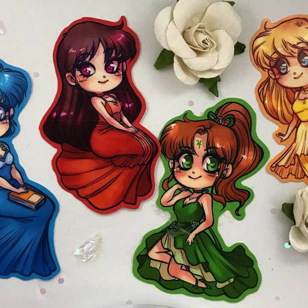 Sailor Senshi Inner Scouts 3 in Stickers, decals, vinyl