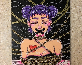 Chained in the Rain original painting