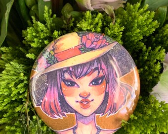 Flower Witch 1.5” Button Pin