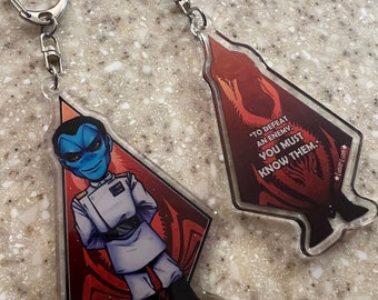 3" Star Wars Grand Admiral Thrawn acrylic charms, keychains, phone charm