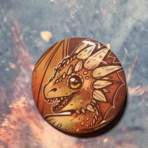 Game of Thrones INSPIRED Dragon Buttons Pins 2.25 Viserion (Cream)