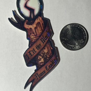 Black Flame Candle 3 Holographic Vinyl Sticker image 2