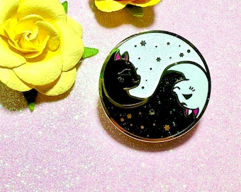 1.5 inch Moon Cats Hard Enamel Pin